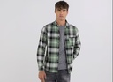 Replay Men's  Green Multicolored Twill Shirt