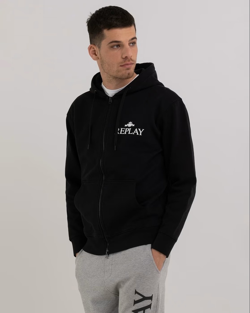 REPLAY Men's full zip HOODIE SWEATSHIRT 