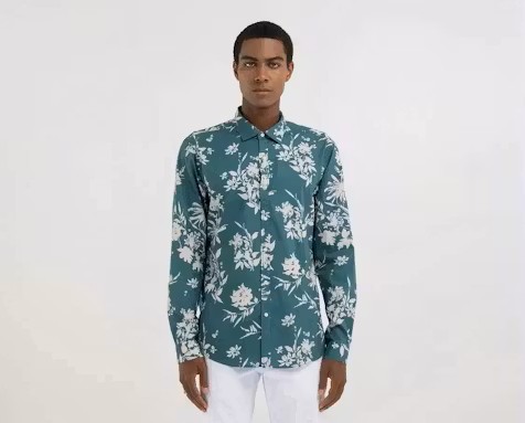 Camicia ALL OVER PRINTED COTTON/VISCOSE MUSLIN