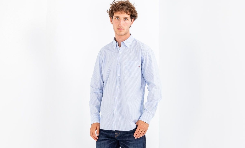 REPLAY Camicia STRIPED COTTON POPELINE 