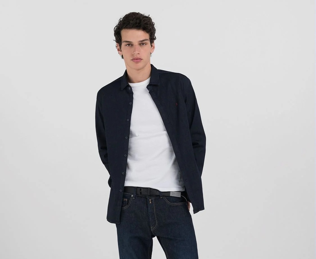 Camicia 6 OZ STRETCH INDIGO DENIM 