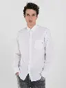 Replay Men's Shirt Camicia COTTON POPELINE 