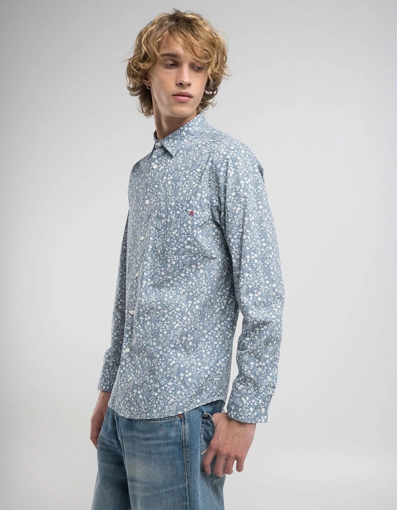 Replay Camicia ALL OVER PRINTED POPELINE 