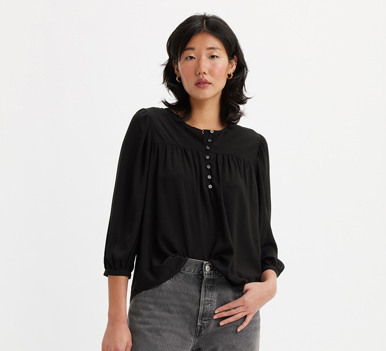 Shirt Levis Women HALSEY 3/4 SLV BLOUSE BLACKS 