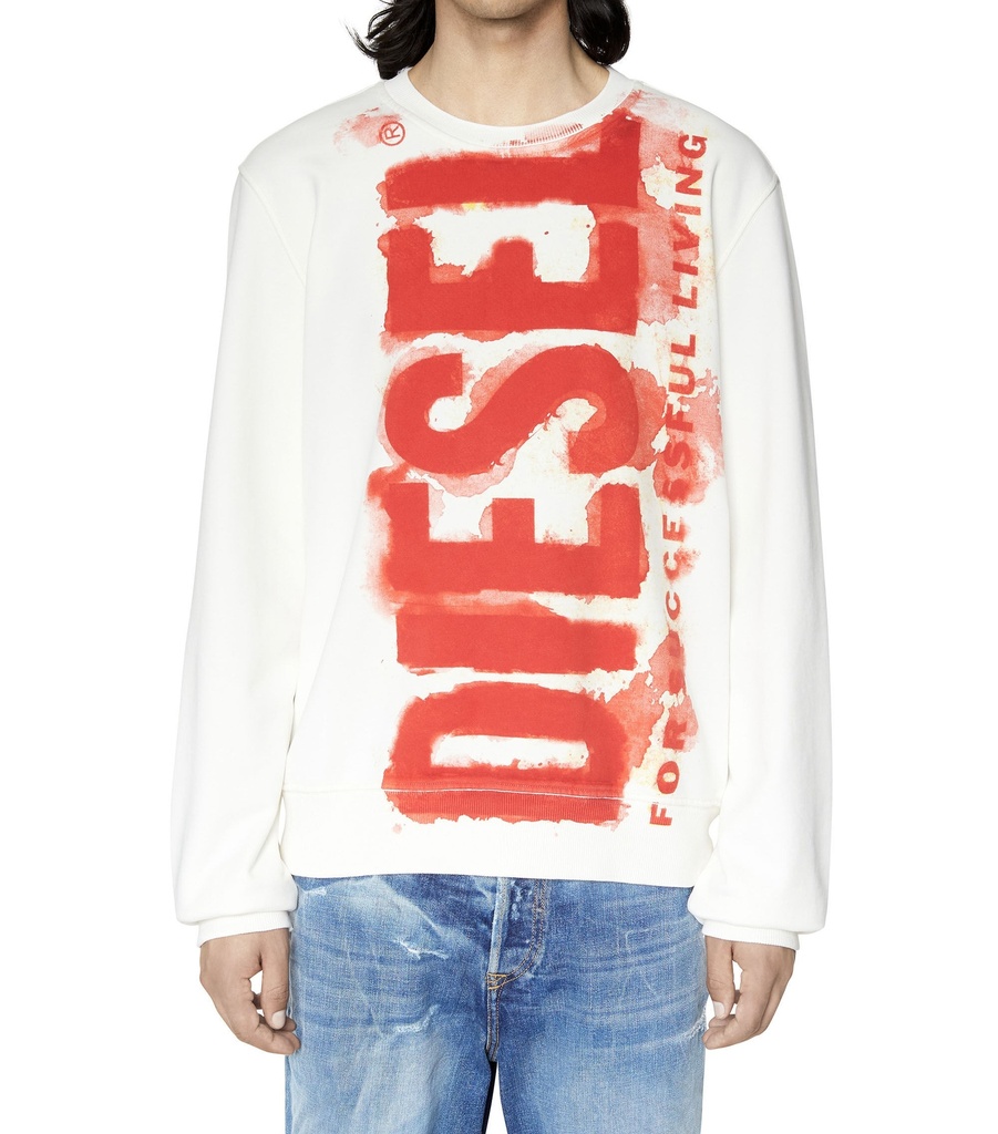 DIESEL M S-GINN-E5: Sweatshirt with bleeding-effect logo