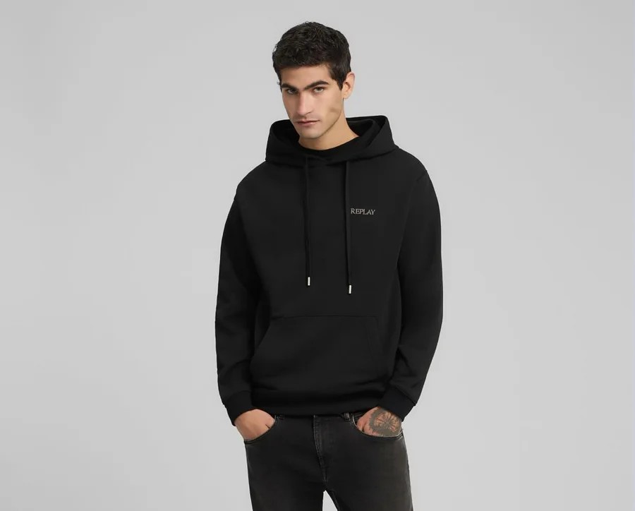 Felpa COTTON TERRY FLEECE SWEATSHIRT WITH EMBROIDERED LETTERING