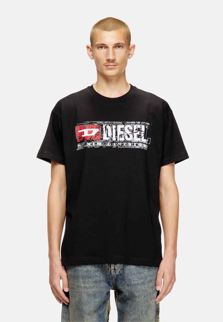 DIESEL T-NORM-T6 KURZARM - PRINT T-SHIRT - SCHWARZ