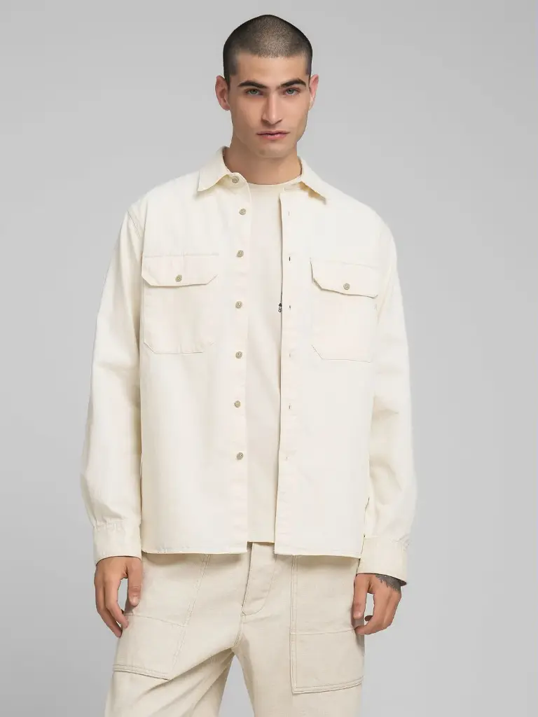 Camicia 8 OZ ORGANIC ECRU HERRINGBONE 200 