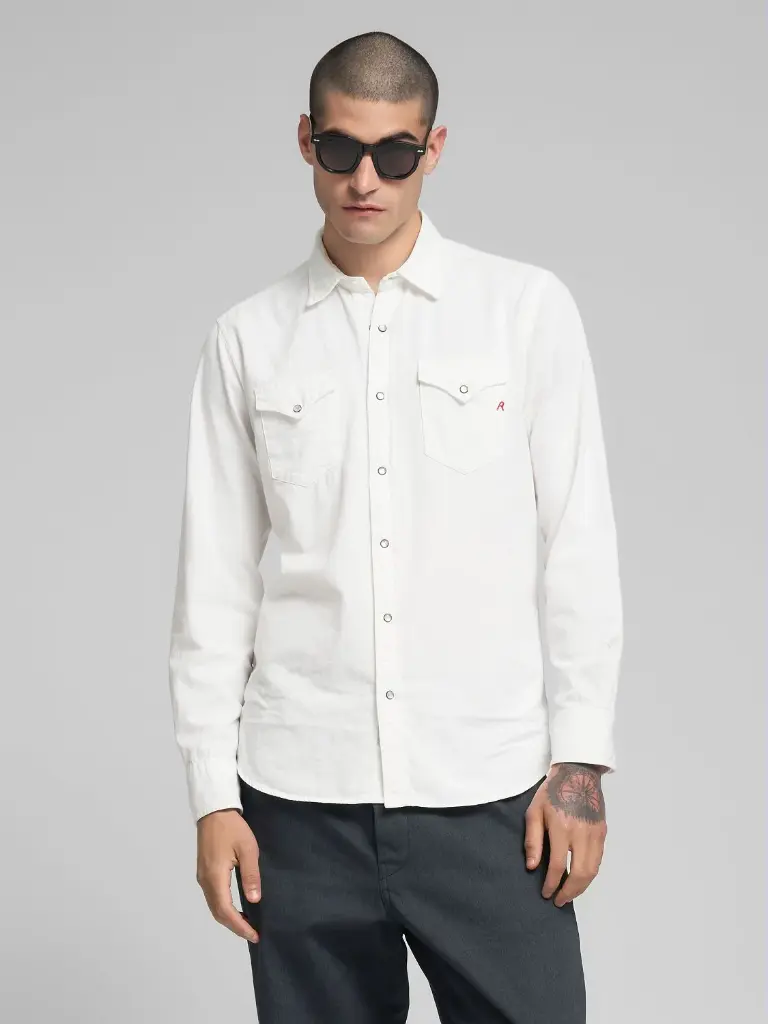 Camicia 5 OZ WHITE COTTON TWILL RECYCLED 100 