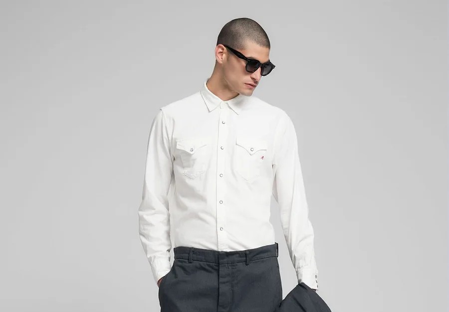 Camicia 5 OZ WHITE COTTON TWILL RECYCLED 100 