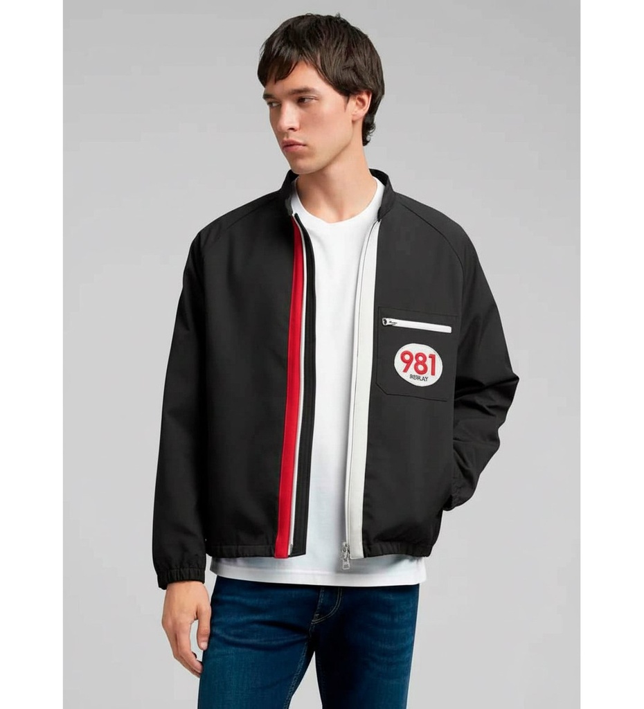 Giubbino POLY FINE TWILL JACKET WITH CONTRASTING DETAILS