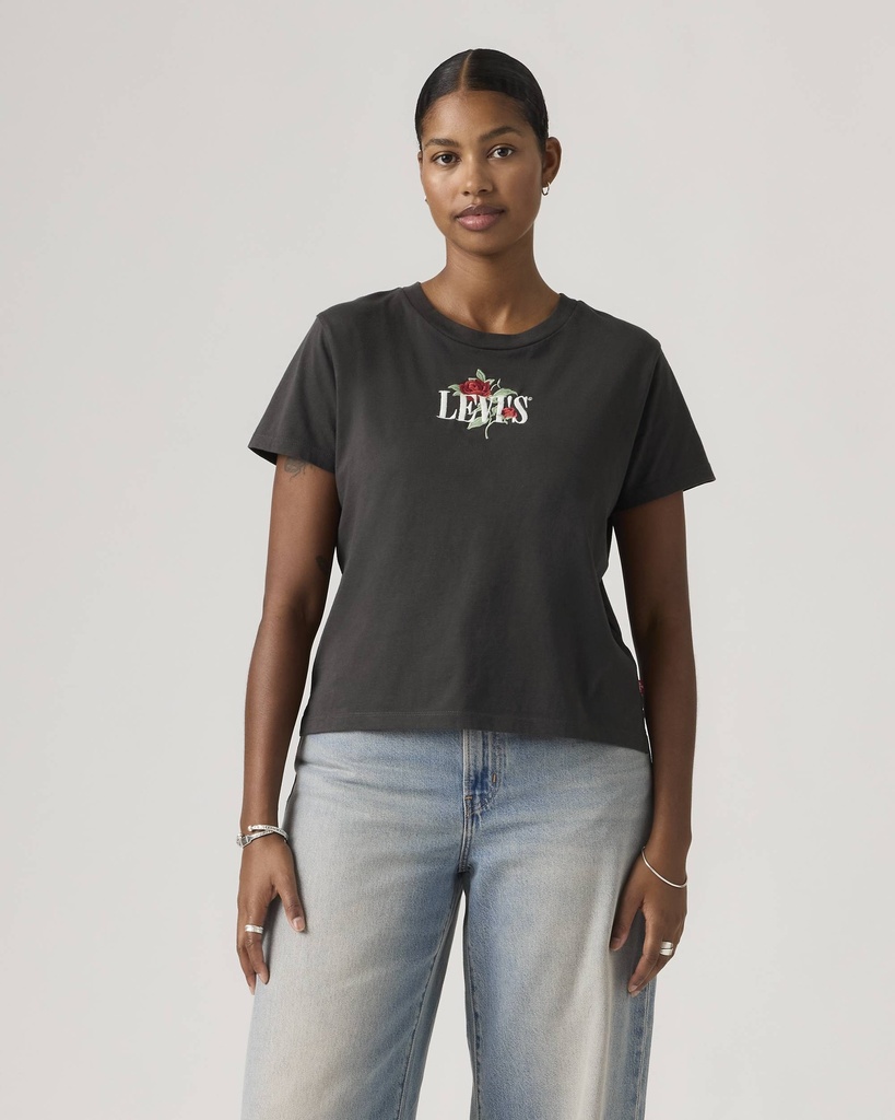 GRAPHIC BOXY TSHIRT SINGLE ROSE SERIF L 