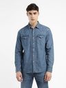 LEVIS MEN'S SOLID BLUE COLLAR SHIRT