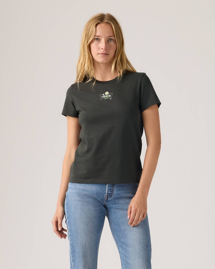 THE PERFECT TEE FLORAL EMB BW PIRATE BL 