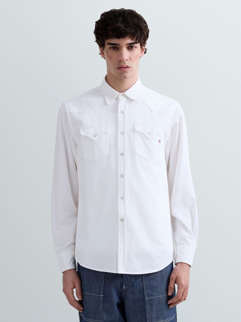 Camicia 5 OZ WHITE RECYCLED COTTON TWILL WHITE 