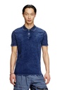 DIESEL DENIM-LOOK POLO SHIRT - POLOS MENS IN BLUE
