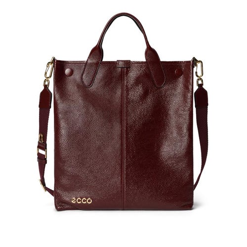 [910796090395] ECCO Tote Soft NS Shine Pebbled Leather 
