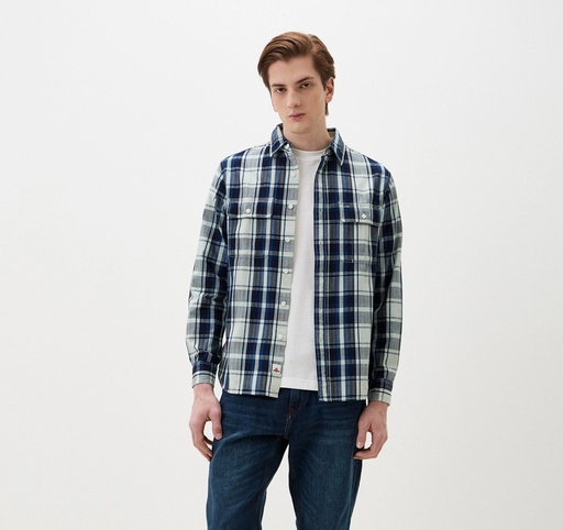 Replay Camicia YARN DYED INDIGO CHECK 