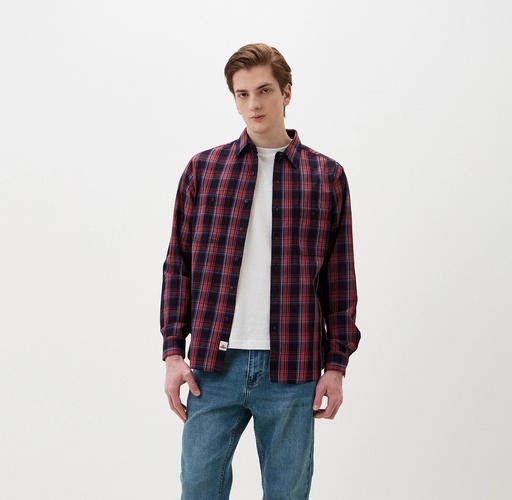 Camicia INDIGO CHECKED COTTON TWILL 