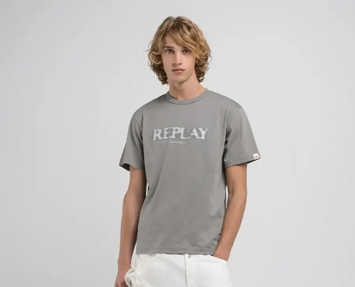 Replay T-Shirt BASIC JERSEY 30/1 with Blurry Lettering