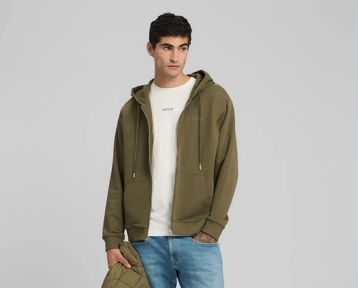 Felpa COTTON TERRY FLEECE FULL-ZIP HOODY WITH LOGO