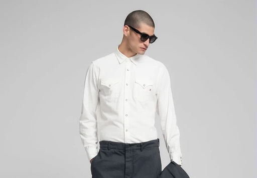 Camicia 5 OZ WHITE COTTON TWILL RECYCLED 100 