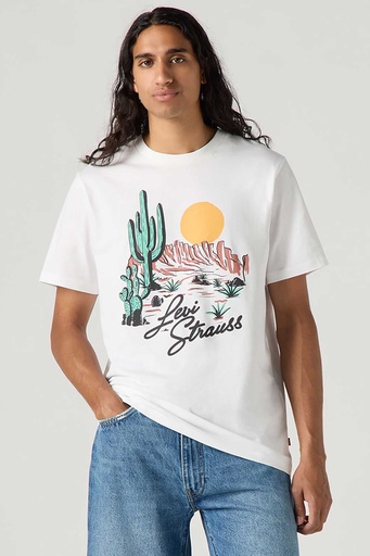 MEN's WHITE T-shirt GRAPHIC CREWNECK TEE 
