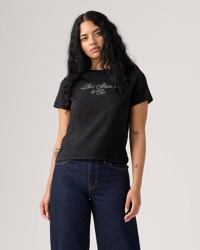 GRAPHIC CLASSIC TEE RHINESTONE SCRIPT T 