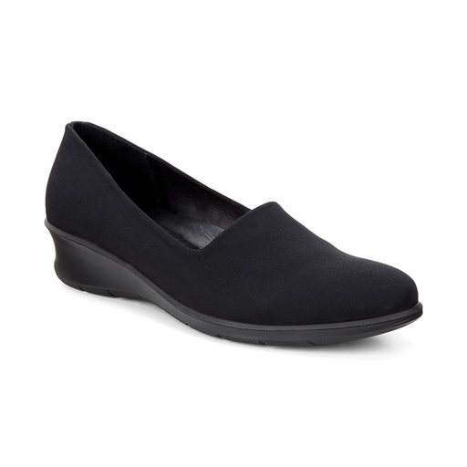 Felicia Black/Black Textile/Feather