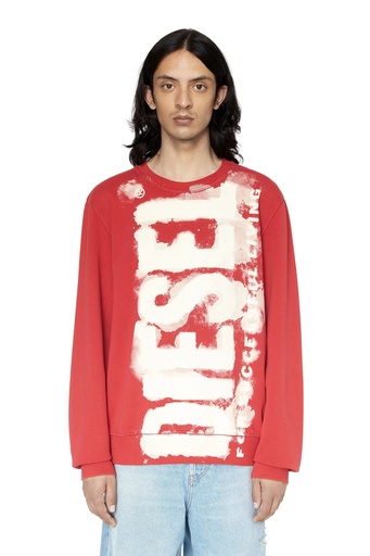 DIESEL M S-GINN-E5 : Sweatshirt with bleeding-effect logo 
