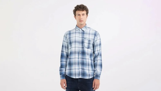 Replay shirt Camicia INDIGO CHECKED COTTON 