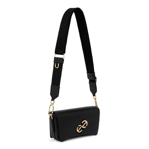 [910782590000] ECCO Pinch Bag M Lock Wave Leather BLACK