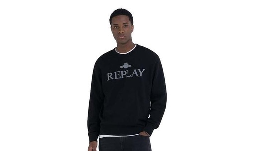 REPLAY Sweatshirt With Archival Logo Felpa P.DYED COTTON FLEECE 